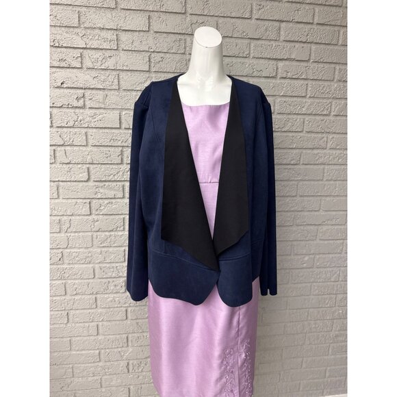 Chico’s Women Navy Long Sleeve Open Front Blazer Size 3 - Picture 1 of 8
